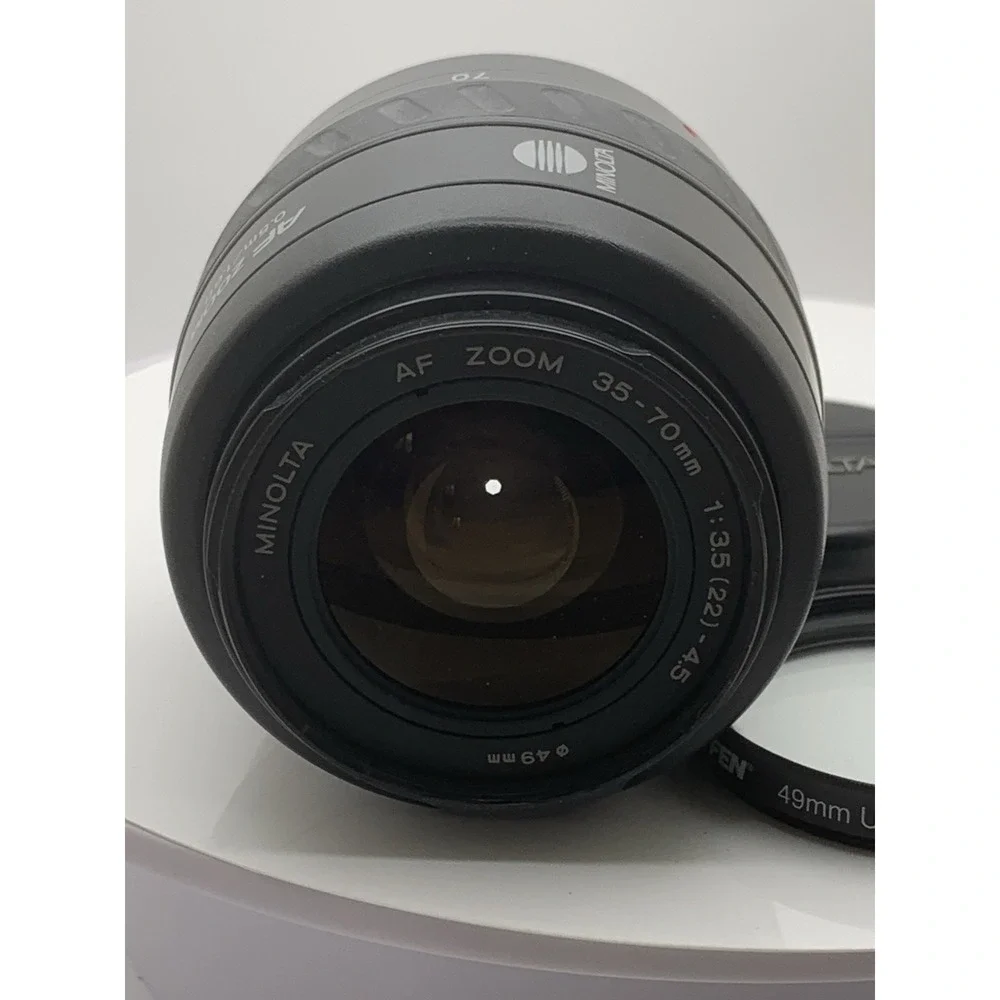 Minolta AF Zoom 35-70mm 1:3.5 (22)-4.5 Camera Lens + Tiffen 49 Mm UV Filter
